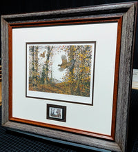Load image into Gallery viewer, David Hagerbaumer 1981 The Ruffed Grouse Society Conservation Stamp Print With Stamp - Brand New Custom Sporting Frame
