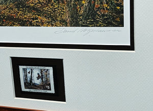 David Hagerbaumer 1981 The Ruffed Grouse Society Conservation Stamp Print With Stamp - Brand New Custom Sporting Frame