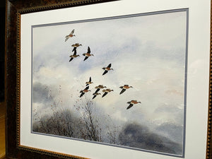 David Hagerbaumer - Widgeon Pitchin' In - Original Acrylic Painting - Brand New Custom Sporting Frame