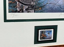 Load image into Gallery viewer, David Maass - 1980 The Ruffed Grouse Society Conservation Stamp Print With Stamp - Brand New Custom Sporting Frame