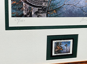 David Maass - 1980 The Ruffed Grouse Society Conservation Stamp Print With Stamp - Brand New Custom Sporting Frame