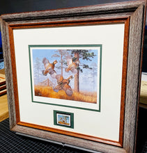 Load image into Gallery viewer, David Maass - 1982 International Quail Foundation Stamp Print With Stamp - Brand New Custom Sporting Frame