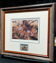 Load image into Gallery viewer, David Maass 1986 International Quail Foundation - Quail Research Stamp Print With Stamp - Brand New Super Custom Sporting Frame