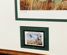 Load image into Gallery viewer, David Maass - 1990 First Of The Series Texas Quail Stamp Print With Double Stamps - Brand New Custom Sporting Frame