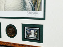 Load image into Gallery viewer, Sherrie Russell Meline - 2006 Federal Duck Stamp Print Gold Medallion Edition With Double Stamps - Brand New Custom Sporting Frame