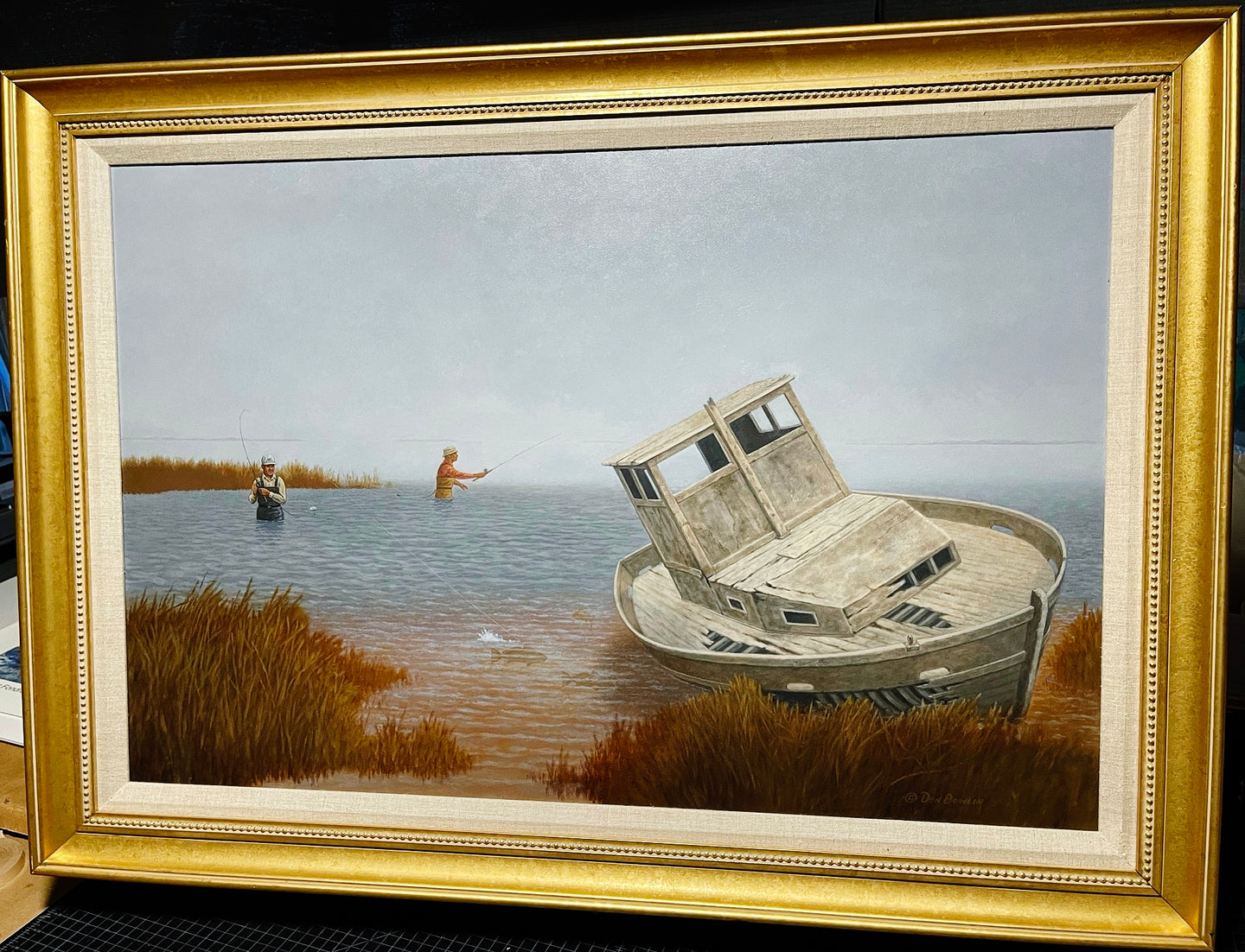 Don Bowlin - Sunken Treasure - Original Oil Painting - Brand New Custom Sporting Frame