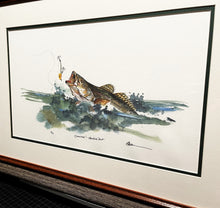 Load image into Gallery viewer, Don Breeden Spooked Speckled Trout GiClee Quarter Sheet - Brand New Custom Sporting Frame