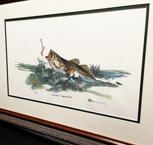 Don Breeden - Spooked - Speckled Trout" GiClee Quarter Sheet - Brand New Custom Sporting Frame