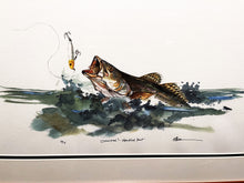 Load image into Gallery viewer, Don Breeden Spooked Speckled Trout GiClee Quarter Sheet - Brand New Custom Sporting Frame