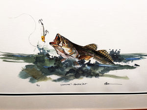 Don Breeden - Spooked - Speckled Trout" GiClee Quarter Sheet - Brand New Custom Sporting Frame
