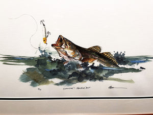Don Breeden Spooked Speckled Trout GiClee Quarter Sheet - Brand New Custom Sporting Frame