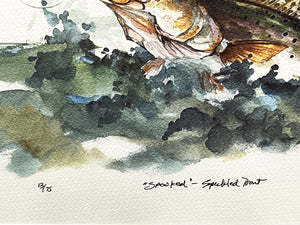Don Breeden - Spooked - Speckled Trout" GiClee Quarter Sheet - Brand New Custom Sporting Frame