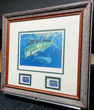 Load image into Gallery viewer, Don Ray - 1997 Texas Saltwater Stamp Print With Double Stamps - Brand New Custom Sporting Frame