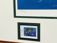 Load image into Gallery viewer, Don Ray 1997 Texas Saltwater Stamp Print With Double Stamps - Brand New Super Custom Sporting Frame