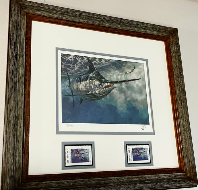 Don Ray 2004 Texas Saltwater Stamp Print With Double Stamps - Brand New Super Custom Sporting Frame