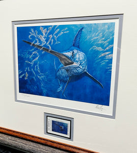 Don Ray 2015 Texas Saltwater Stamp Print With Stamp - Brand New Super Custom Sporting Frame