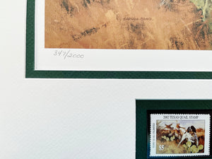 Eldridge Hardie 2002 Texas Quail Stamp Print With Stamp - Brand New Super Custom Sporting Frame