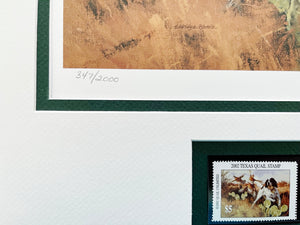 Eldridge Hardie 2002 Texas Quail Stamp Print With Stamp - Brand New Custom Sporting Frame