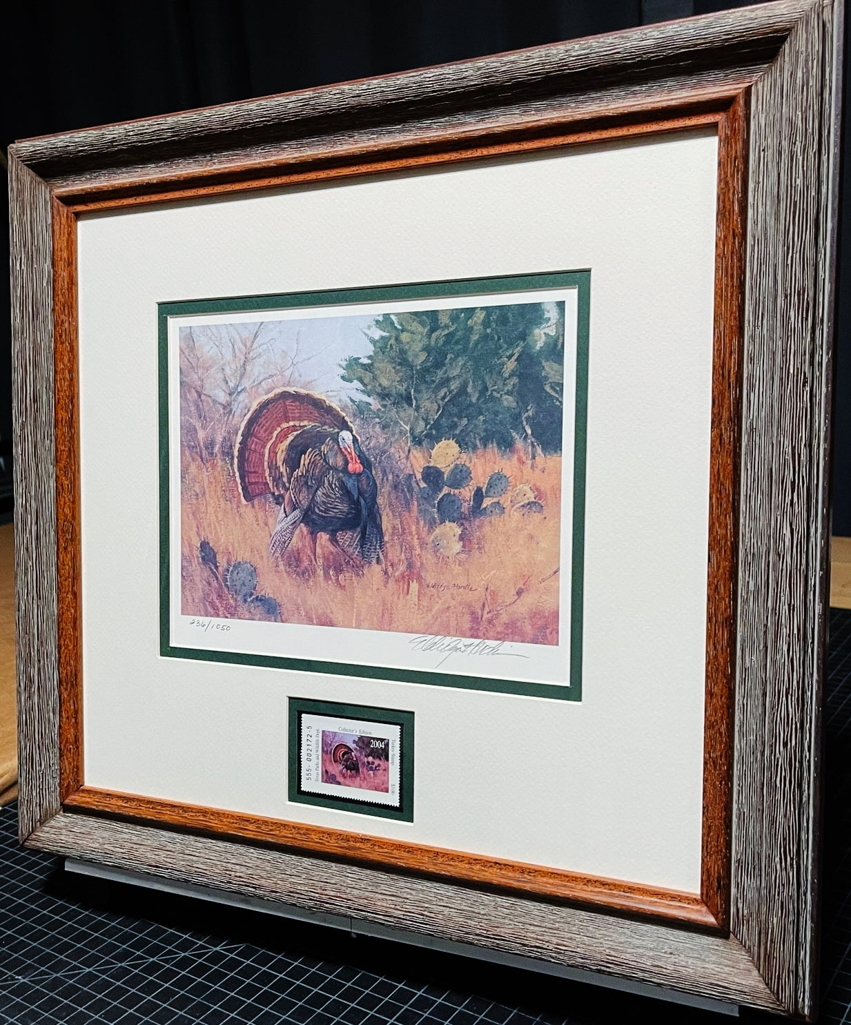 Eldridge Hardie - 2004 Texas Turkey Stamp Print With Stamp - Brand New Custom Sporting Frame