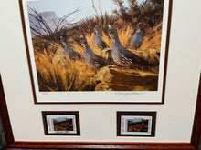 Load image into Gallery viewer, Eldridge Hardie - 2007 Texas Upland Game Bird Stamp Print With Double Stamps - Brand New Custom Sporting Frame