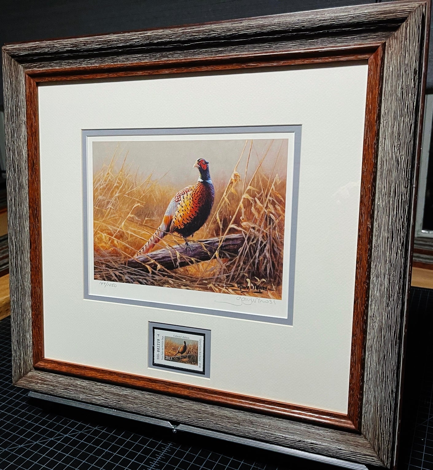 Gary Moss - 2013 Texas Texas Upland Game Bird Stamp Print With Stamp - Brand New Custom Sporting Frame