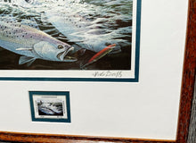 Load image into Gallery viewer, Herb Booth - 1984 Coastal Conservation Association GCCA CCA Stamp Print With Stamp - Brand New Custom Sporting Frame