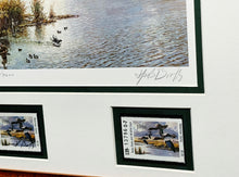 Load image into Gallery viewer, Herb Booth - 1986 Texas Waterfowl Duck Stamp Print With Double Stamps - Brand New Custom Sporting Frame