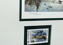 Load image into Gallery viewer, Herb Booth - 1986 Texas Waterfowl Duck Stamp Print With Double Stamps - Brand New Custom Sporting Frame
