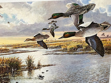 Load image into Gallery viewer, Herb Booth - 1986 Texas Waterfowl Duck Stamp Print With Double Stamps - Brand New Custom Sporting Frame