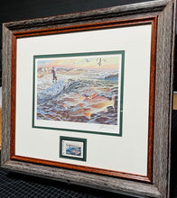 Load image into Gallery viewer, Herb Booth 1988 Texas Saltwater Stamp Print With Stamp - Brand New Super Custom Sporting Frame