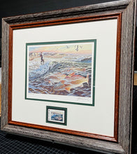 Load image into Gallery viewer, Herb Booth - 1988 Texas Saltwater Stamp Print With Stamp - Brand New Custom Sporting Frame