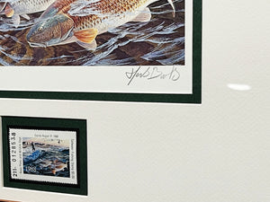 Herb Booth 1988 Texas Saltwater Stamp Print With Stamp - Brand New Super Custom Sporting Frame