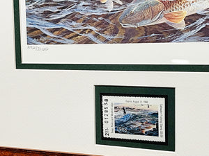 Herb Booth 1988 Texas Saltwater Stamp Print With Stamp - Brand New Super Custom Sporting Frame