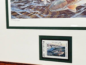 Herb Booth - 1988 Texas Saltwater Stamp Print With Stamp - Brand New Custom Sporting Frame