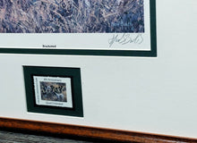 Load image into Gallery viewer, Herb Booth 1989 Quail Unlimited Stamp Print With Stamp &quot;Bracketted&quot; - Brand New Super Custom Sporting Frame