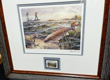 Load image into Gallery viewer, Herb Booth - 1990 Coastal Conservation Association CCA Stamp Print With Stamp - Brand New Custom Sporting Frame