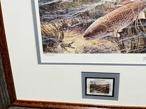 Herb Booth - 1990 Coastal Conservation Association CCA Stamp Print With Stamp - Brand New Custom Sporting Frame