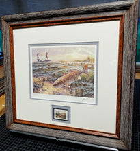 Load image into Gallery viewer, Herb Booth - 1990 Coastal Conservation Association CCA Stamp Print With Stamp - Brand New Custom Sporting Frame