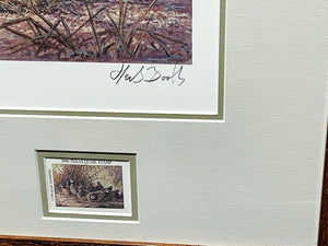 Herb Booth - 1996 Texas Quail Stamp Print With Double Stamps - Brand New Custom Sporting Frame