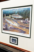 Load image into Gallery viewer, Herb Booth - 2000 Texas Saltwater Stamp Print With Stamp - Brand New Custom Sporting Frame