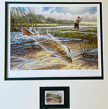 Load image into Gallery viewer, Herb Booth - 2003 Coastal Conservation Association CCA Stamp Print With Stamp - Brand New Custom Sporting Frame