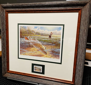 Herb Booth - 2003 Coastal Conservation Association CCA Stamp Print With Stamp - Brand New Custom Sporting Frame