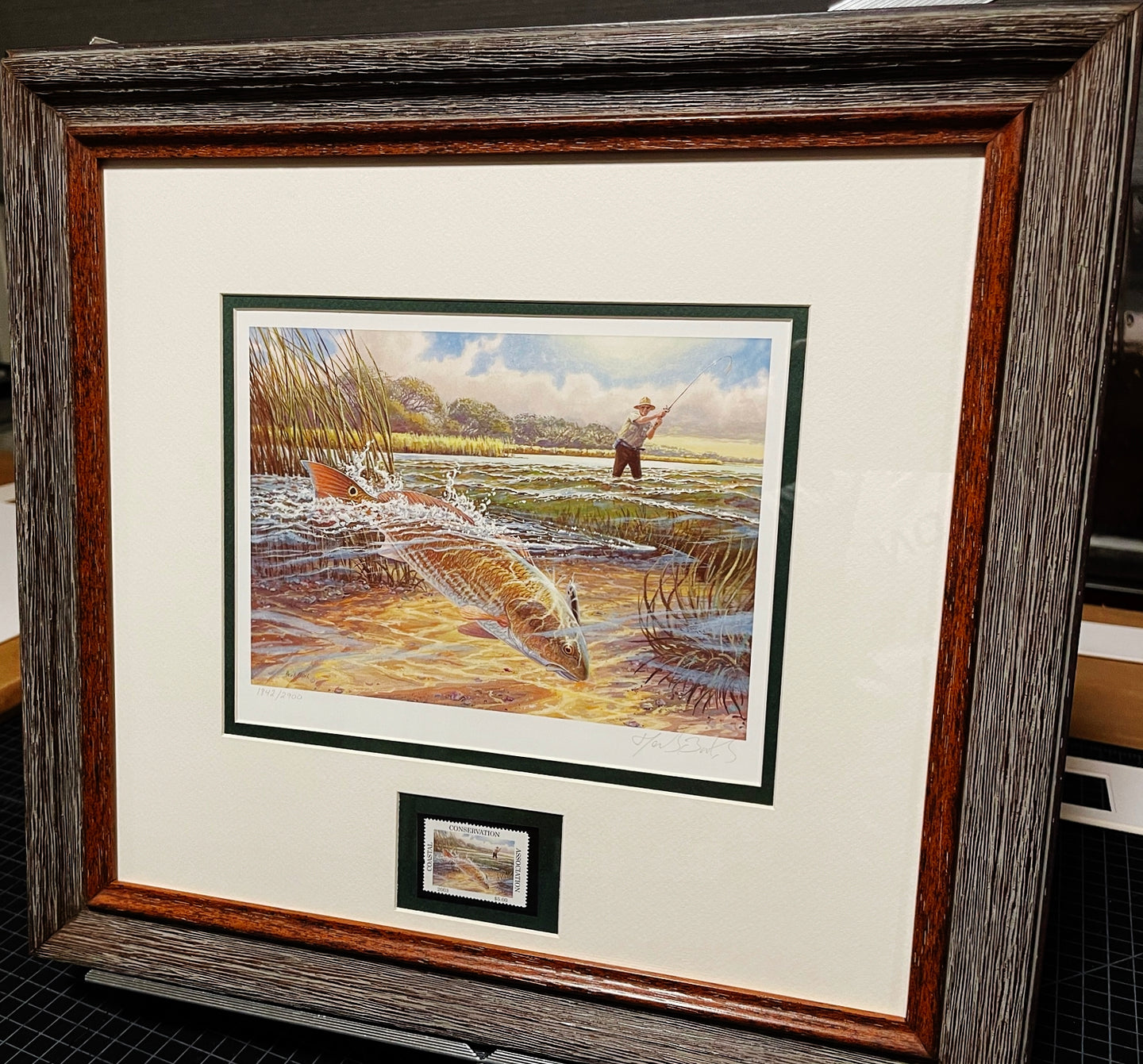 Herb Booth - 2003 Coastal Conservation Association CCA Stamp Print With Stamp - Brand New Custom Sporting Frame