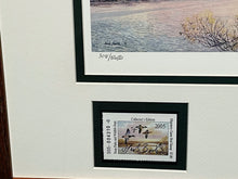 Load image into Gallery viewer, Herb Booth - 2005 Texas Migratory Waterfowl Duck Stamp Print With Double Stamps - Brand New Custom Sporting Frame