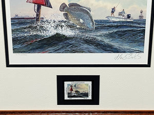 Herb Booth - 2006 Coastal Conservation Association CCA Stamp Print With Stamp - Brand New Custom Sporting Frame