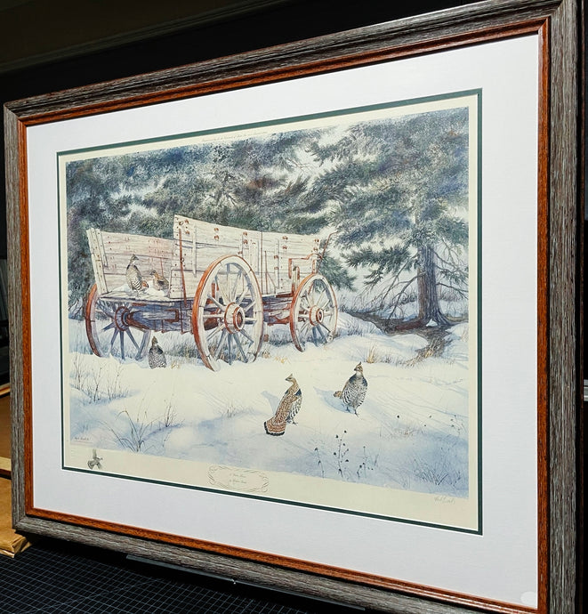 Herb Booth A Winter Haven With Grouse Remarque Lithograph - Brand New Super Custom Sporting Frame