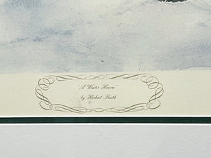 Herb Booth - A Winter Haven With Grouse Remarque - Lithograph - Brand New Custom Sporting Frame