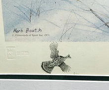 Load image into Gallery viewer, Herb Booth - A Winter Haven With Grouse Remarque - Lithograph - Brand New Custom Sporting Frame