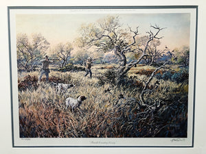 Herb Booth - Brush Country Covey - Lithograph - Brand New Custom Sporting Frame
