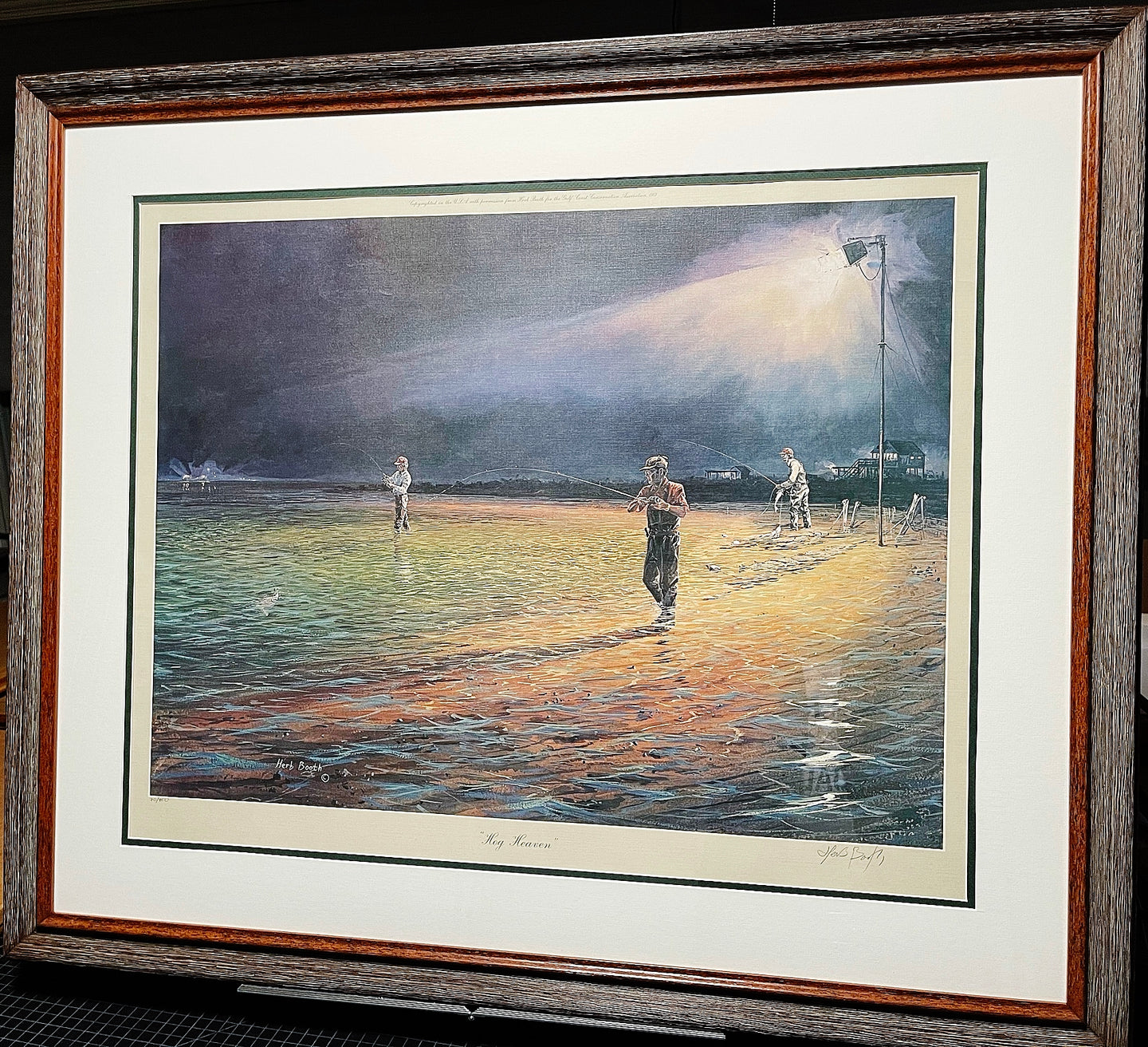 Herb Booth - Hog Heaven - Lithograph - Brand New Custom Sporting Frame